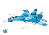 SU-27 Fighter 2 in 1 brick model plane - Sluban M38-B0985 - 1040 bricks Planes SLUBAN
