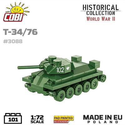 T34/76 brick tank model - COBI 3088 - 101 bricks Tank Cobi