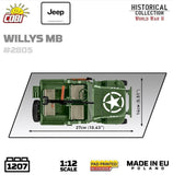 Willys MB brick model Jeep - COBI 2805 - 1207 brick Jeep model car Cobi