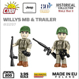 Willys MB Jeep & trailer - COBI 2297 - 200 bricks Other Military Cobi