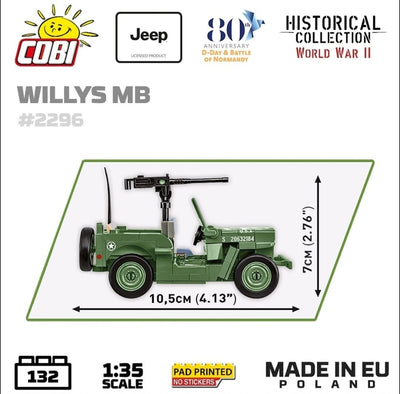 Willys MB & M2 Gun - COBI 2296 - 132 bricks Other Military Cobi