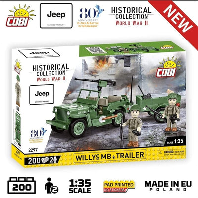 Willy's MB & Trailer - COBI 2297 - 200 bricks Other Military Cobi 