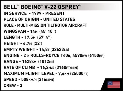 Bell Boeing V-22 Osprey - COBI 5836 - 1086 bricks Planes Cobi
