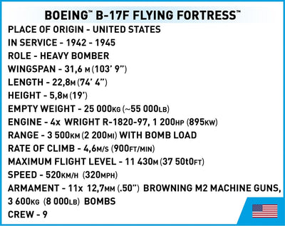 Boeing B17 "Flying Fortress" "Memphis Belle" - COBI 5749 - 1376 brick aircraft Planes Cobi