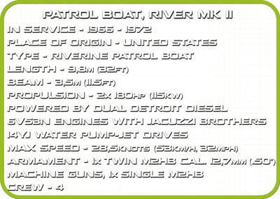 Patrol River Boat MK II - COBI 2238 - 615 brick boat - BRICKTANKS