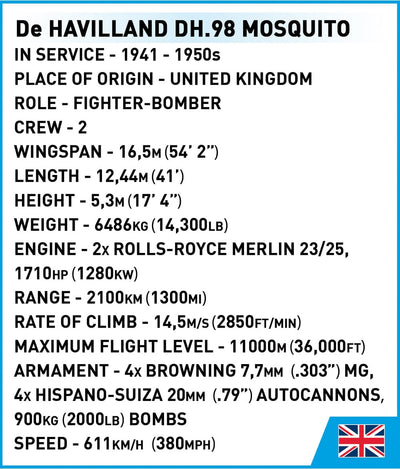 De Havilland DH-98 Mosquito - COBI 5735 - 710 Bricks - BRICKTANKS