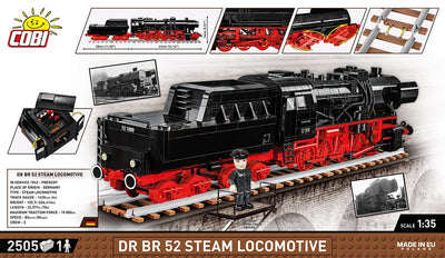 DRB Class 52 Steam Locomotive with coal wagon - COBI 6282 - 2505 brick train Toys & Games Cobi