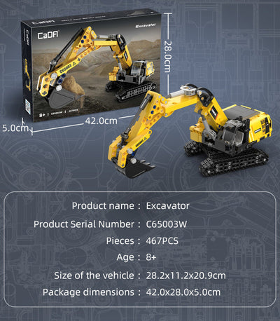 Excavator - CaDA C65003W - 467 Bricks - BRICKTANKS