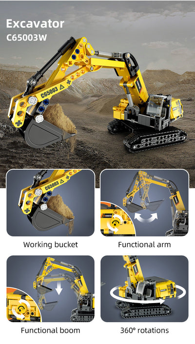 Excavator - CaDA C65003W - 467 Bricks - BRICKTANKS