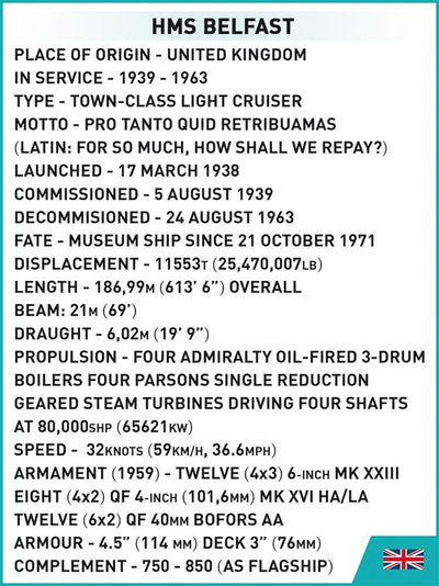 HMS Belfast - COBI 4844 - 1517 Bricks - BRICKTANKS