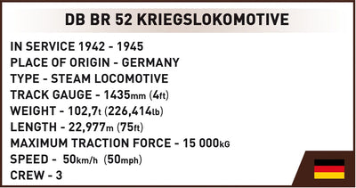 Kriegslokomotive Baureihe locomotive with coal wagon - COBI 6281 - 2503 brick train Toys & Games Cobi