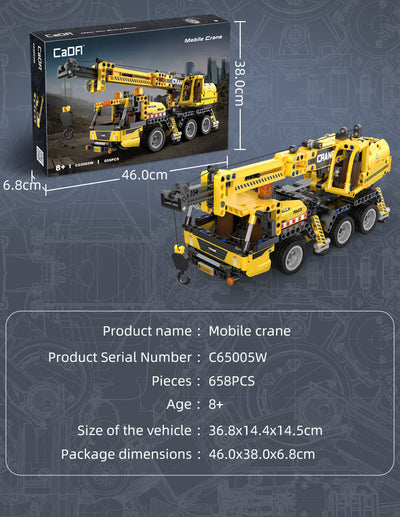 Mobile Crane - CaDA C65005W - 658 Bricks - BRICKTANKS