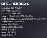 OPEL RECORD C-SCHWAR - COBI 24333 - 2078Bricks - BRICKTANKS