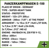 Panzerkampfwagen E-100 - COBI 2572 - 1510 Bricks Tank Cobi