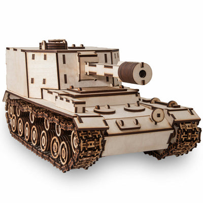SAU 212A Self-Propelled Gun Mechanical Wooden Model Kit - Eco Wood Art - BRICKTANKS