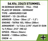 Sd. Kfz 234/3 Stummel brick armoured car model - COBI 2288 - 439 bricks Tank Cobi