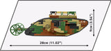 Tank Mark I (Male) no. c19 brick model - COBI 2993 - WWI 884 bricks COBI