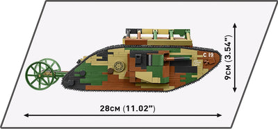 Tank Mark I (Male) no. c19 brick model - COBI 2993 - WWI 884 bricks COBI