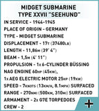 U-Boat XXVII "Sea Hound" 181 KL. - COBI 4846 - 181 Bricks Ship Cobi