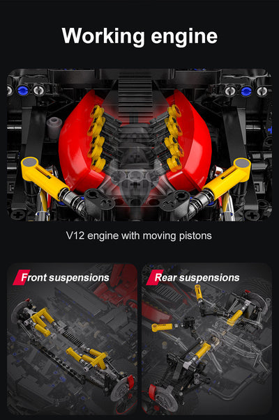 V12 Hyper Car RC - CADA C61053W - 4449 Bricks - BRICKTANKS
