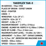 Yakovlev Yak-3 brick plane model - COBI 5862 - 140 bricks Planes Cobi