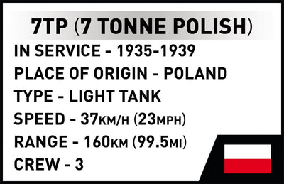 7TP Light Tank brick model - COBI 2661 - 669 bricks Tank Cobi 