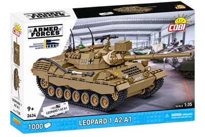 Leopard I A2 A1 brick tank model 1:35 scale - COBI 2634 - 1000 bricks
