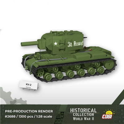 Heavy Tank KV-2 brick tank model - COBI-2688 - 1300 bricks