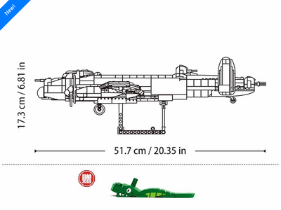 Avro Lancaster Mk I brick plane model - Sluban M38-B1609- 1382 bricks