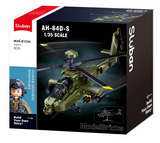 AH-64D Apache brick model helicopter - Sluban M38-B1536 - 734 bricks