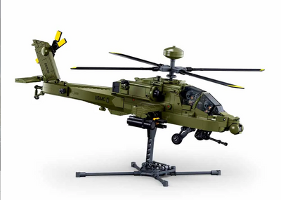 AH-64D Apache brick model helicopter - Sluban M38-B1536 - 734 bricks