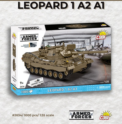 Leopard I A2 A1 brick tank model 1:35 scale - COBI 2634 - 1000 bricks