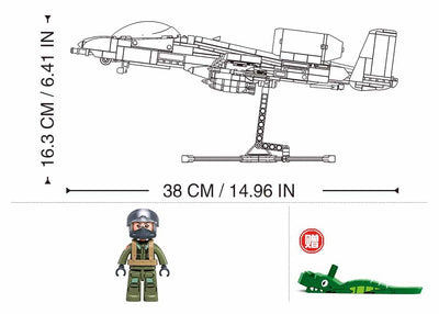 A-10CS Warthog brick model plane - Sluban M38-B1362 - 701 bricks Planes SLUBAN 