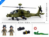 AH-64D Apache brick model helicopter - Sluban M38-B1536 - 734 bricks Planes SLUBAN 