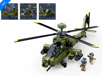 AH-64D Apache brick model helicopter - Sluban M38-B1536 - 734 bricks Planes SLUBAN 