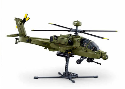 AH-64D Apache brick model helicopter - Sluban M38-B1536 - 734 bricks Planes SLUBAN 