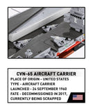 Aircraft Carrier CVN-65 brick model ship- COBI 4869 - 6131 bricks Ship Cobi 