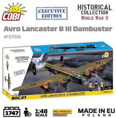 Avro Lancaster Bomber B III ''Dambusters'' brick plane model EXECUTIVE EDITION- COBI 5758- 1747 bricks Planes Cobi 