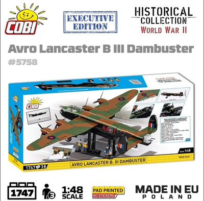 Avro Lancaster Bomber B III ''Dambusters'' brick plane model EXECUTIVE EDITION- COBI 5758- 1795 bricks Planes Cobi 