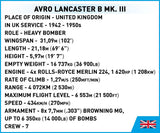 Avro Lancaster Bomber Mk. III brick plane model - COBI 5759 - 1643 bricks Planes Cobi 