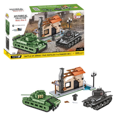 Battle of Arras (1940) Matilda II vs Panzer 38(t) diorama brick model - COBI 2284 - 1015 bricks Tank Cobi 