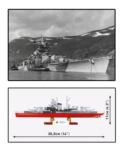 Battleship Tirpitz brick model - COBI 4853 - 593 bricks Ship Cobi 