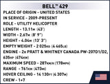 Bell 429 police helicopter brick model - COBI 26630 - 254 bricks Planes Cobi 
