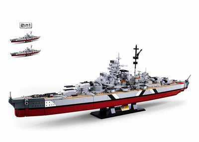 Bismarck battleship brick model - Sluban M38-B1102 - 1849 bricks Ship SLUBAN 