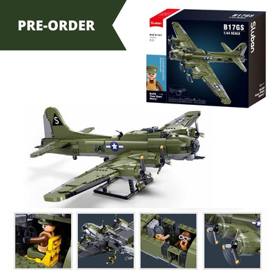 Boeing B17Gs "Flying Fortress" brick plane model - Sluban M38-B1367- 1270 bricks Planes SLUBAN 