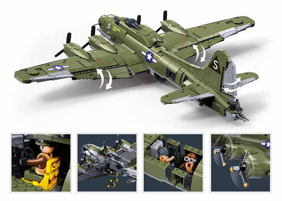Boeing B17Gs "Flying Fortress" brick plane model - Sluban M38-B1367- 1270 bricks Planes SLUBAN 