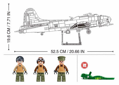 Boeing B17Gs "Flying Fortress" brick plane model - Sluban M38-B1367- 1270 bricks Planes SLUBAN 