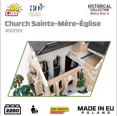 Church Sainte-Mere-Eglise - COBI 2299 - 2255 bricks Other Military Cobi 