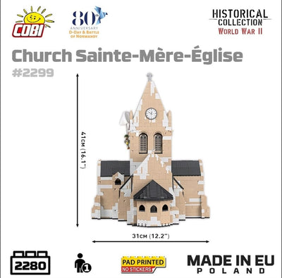 Church Sainte-Mere-Eglise - COBI 2299 - 2255 bricks Other Military Cobi 