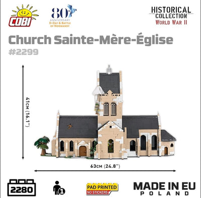Church Sainte-Mere-Eglise - COBI 2299 - 2255 bricks Other Military Cobi 